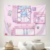 Needy Overload Aesthetic Wall Tapestry Modern Home Decor with Pink  Purple Design Fabric Horizontal Orientation