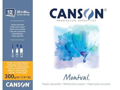 Canson Montvale Watercolor Paper Block, 300 X 400mm, Medium Grain, 300g/m², 200006545