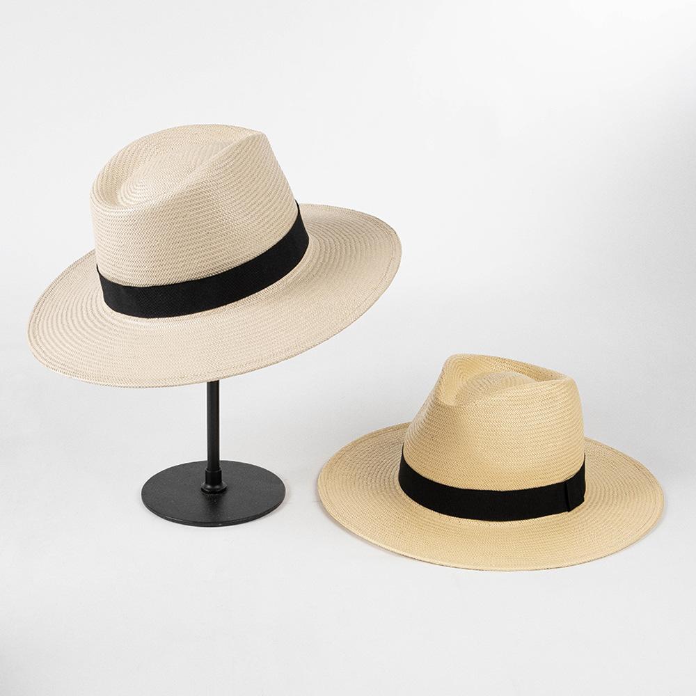 European, American spring and summer new fashion casual papyrus webbing Panama straw hat summer outdoor sunscreen sunshade jazz hat