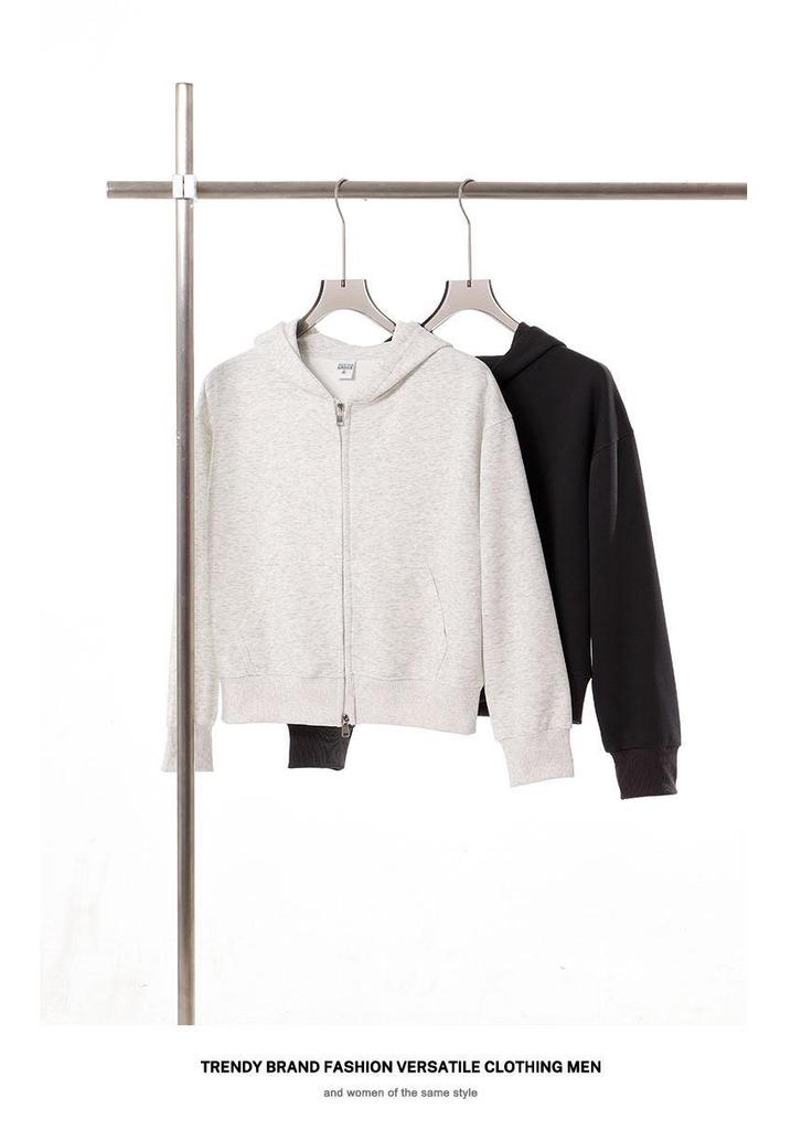 350g Pure Cotton Women's Round Neck Sweatshirt - Korean Style Cardigan