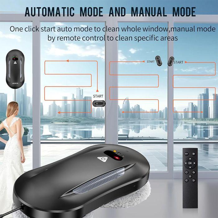 Glass cleaning robot, 5600pa long-lasting, double automatic water spray, remote controlled windows/tiles/glasses