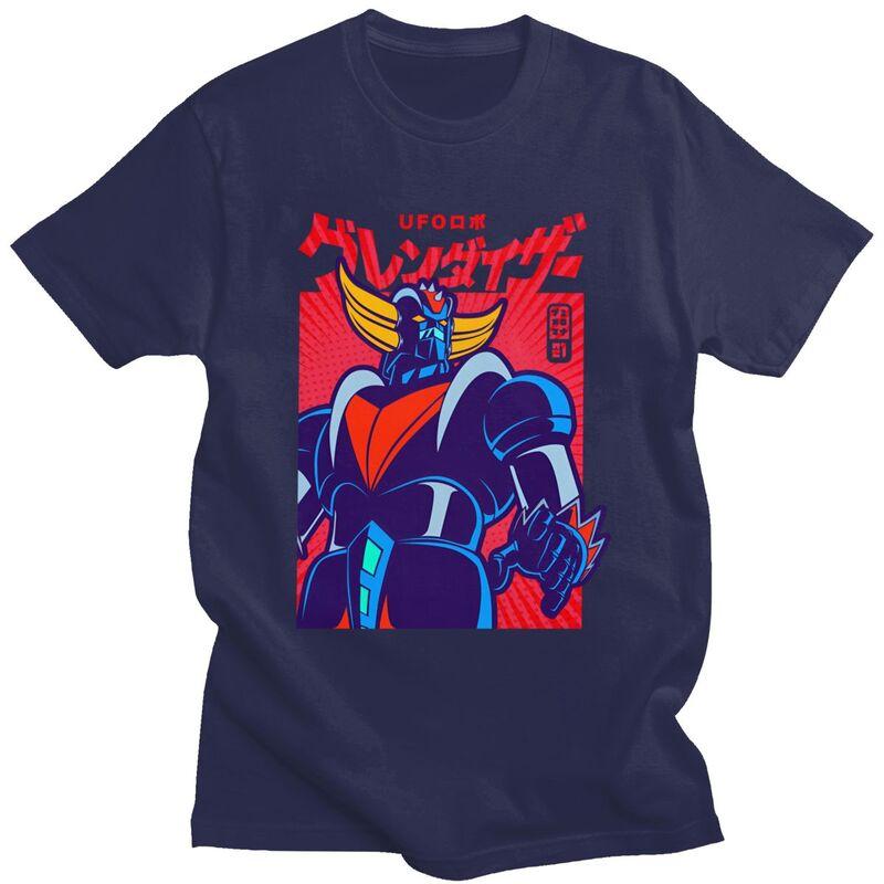 Custom Grendizer UFO Robot Goldorak T Shirt for Men Tshirt Leisure Tees Short Sleeve Tshirts Loose Fit Clothing Gift