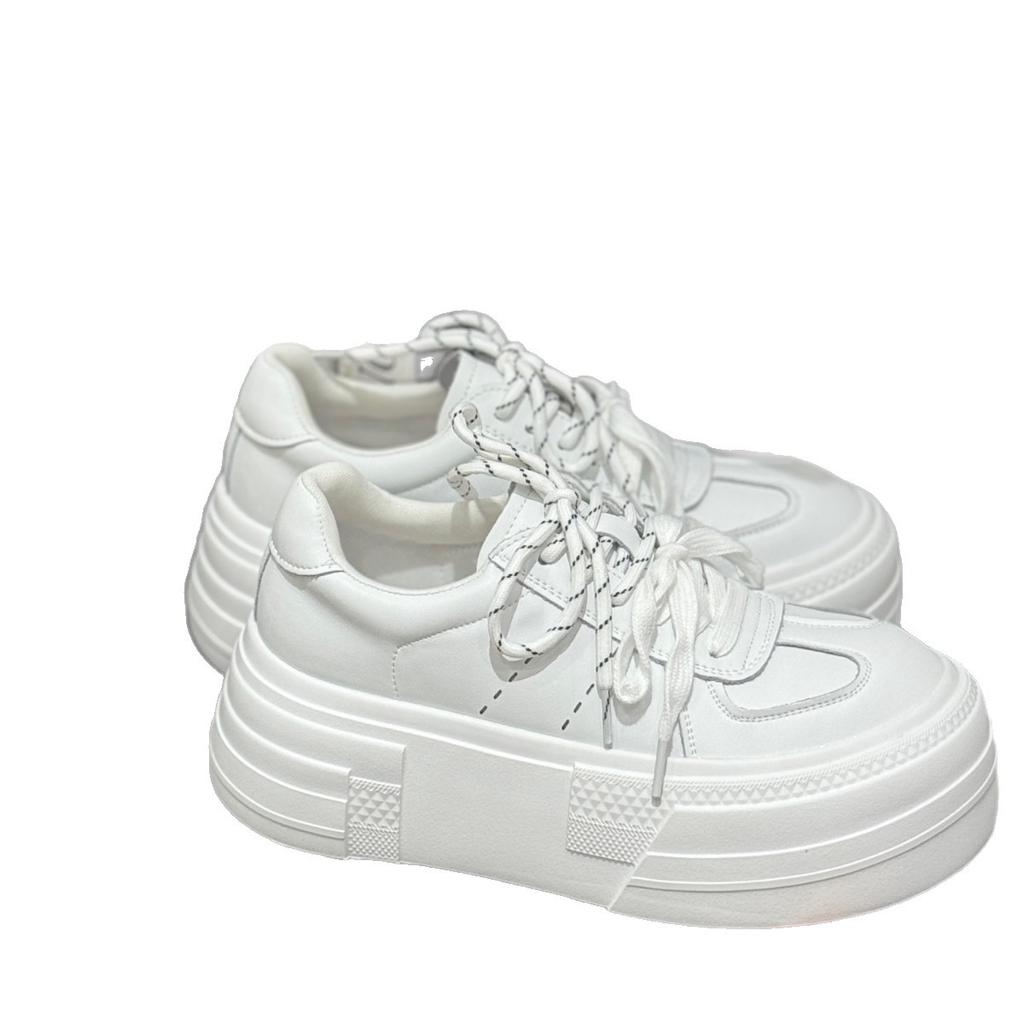 Korean ins simple little white shoes women's 2025 new fashion versatile casual sports thick baseplate shoes German training shoes