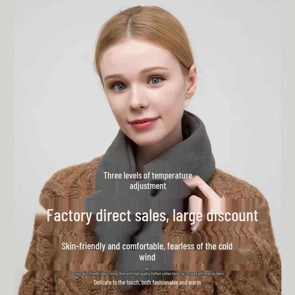 Unisex Winter Heated Scarf & Shoulder Pad - Smart Charging Neck Warmer