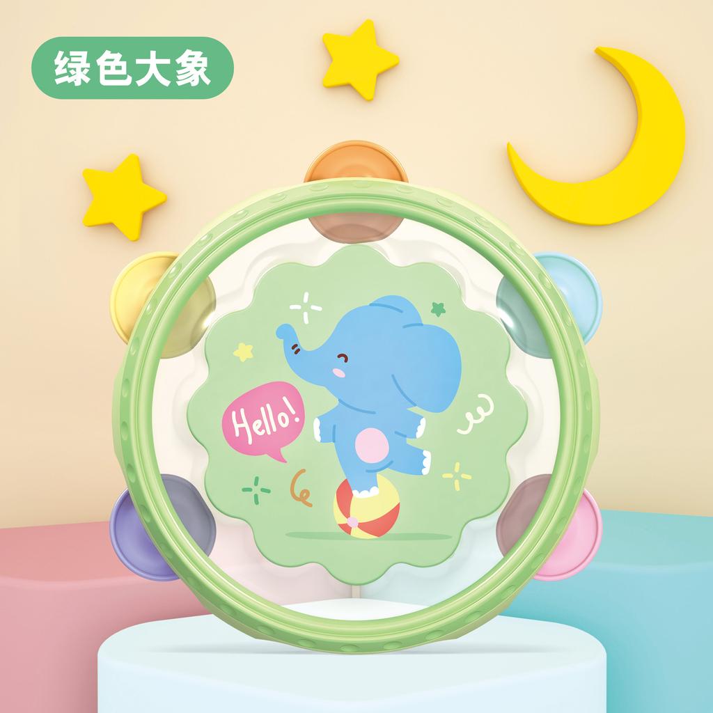 Baby Toys Hand-Held Drums, Percussion Instruments, Baby Hand-Held Tambourines Montessori Toy Interactive Hand Bell for Kid
