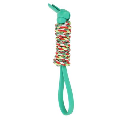 Dog Chew Rope Toys Multipurpose TPR Bite Resistant Teeth Grinding Interactive Cotton Rope Dog Toys Cyan