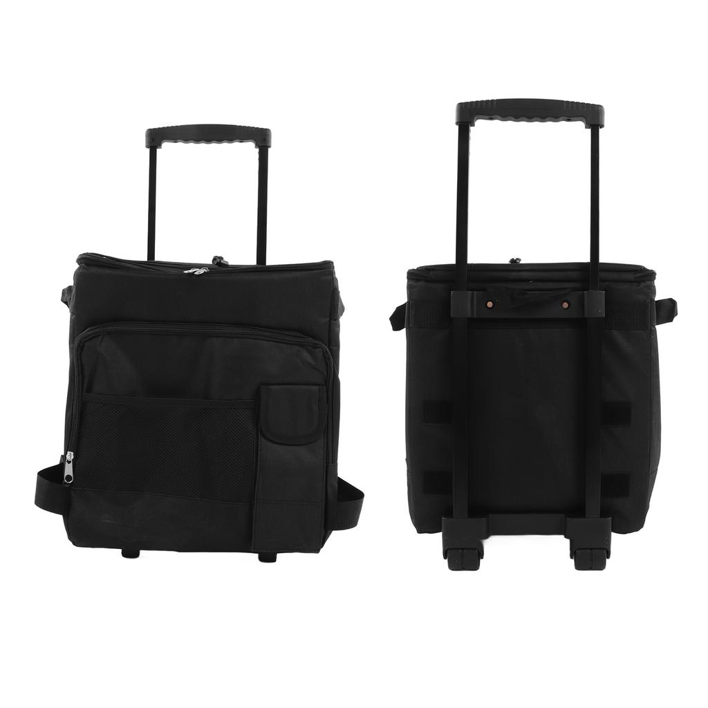 Borsa termica portatile con ruote da 43L, doppia cerniera, impermeabile, isolata, con maniglia, per picnic e campeggio