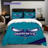 Charlotte Hornets Dynamic Blue Energy Three-piece set(1 * duvet cover + 2 * pillowcase, without core)Soft and comfortable Bedding set