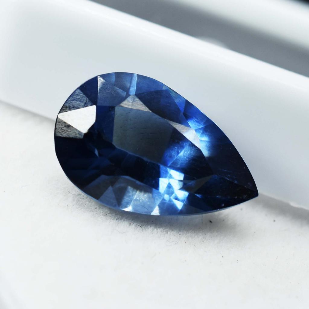 Blue Sapphire Earring Size Natural Pear Cut 8 Carat Loose Gemstone CERTIFIED