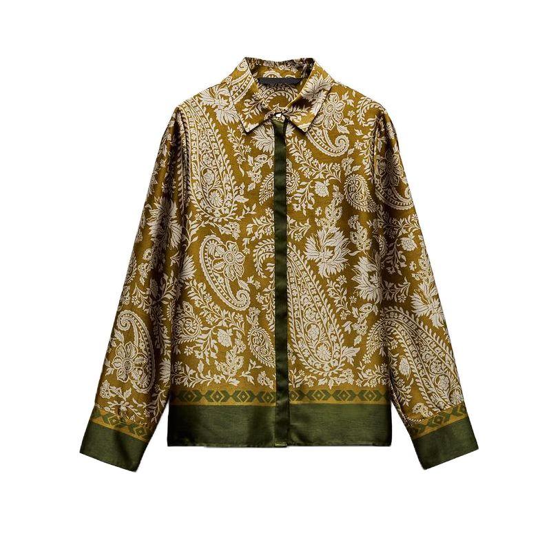 

Spring New Women s Clothing Fashion Silk Satin Texture Tops 8956192 Silk Satin Texture Printed Pants 8799193 Multicolor Tops L