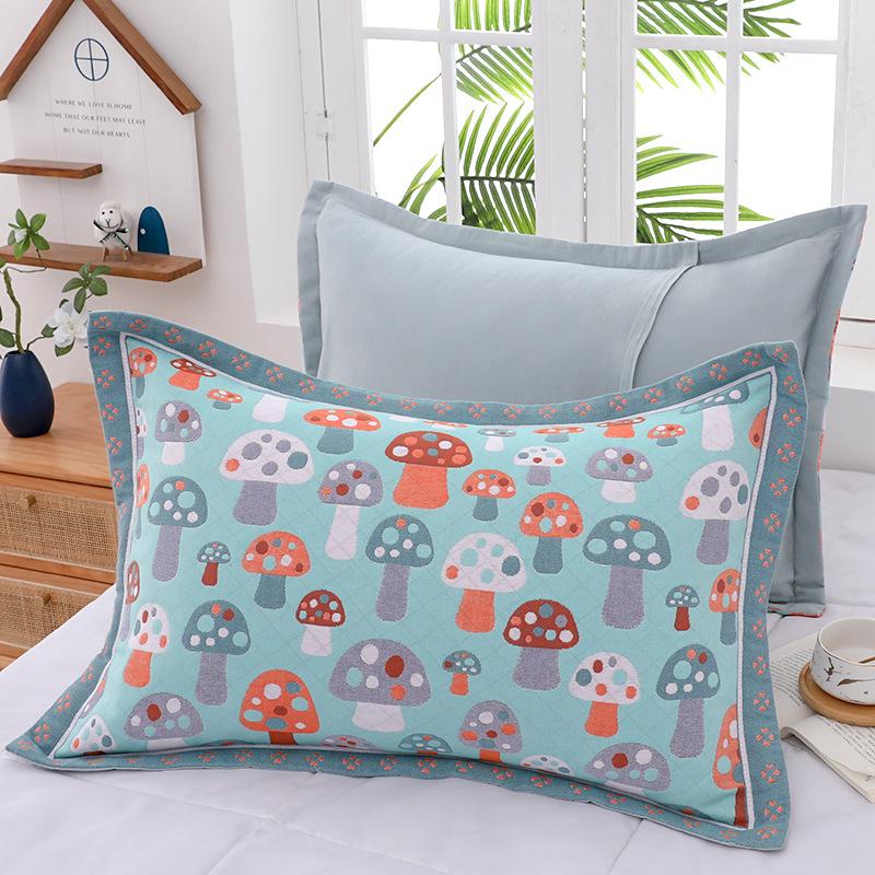 2 Piece Adult Children Household Cotton Gauze Pillowcase Fixed Not Falling Lace Couple Home Hotel Decor