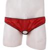 Men Briefs Sissy Silk Satin Frilly Open Hole Bikinis Crossdressing Panties Underwear