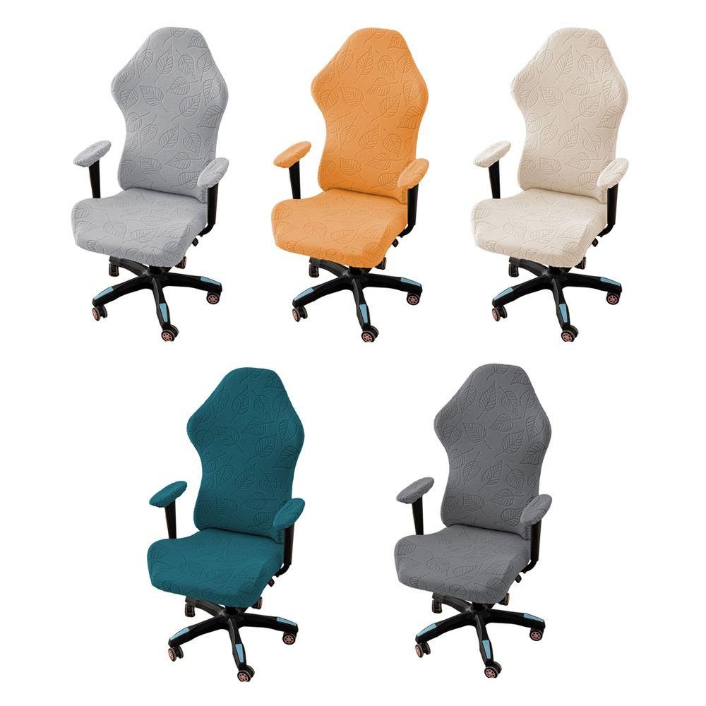 1Set Elastic Stretch Chair Cover Set Office Computer Chair Color Patchwork Gaming Chair Covers Fleece Jacquard