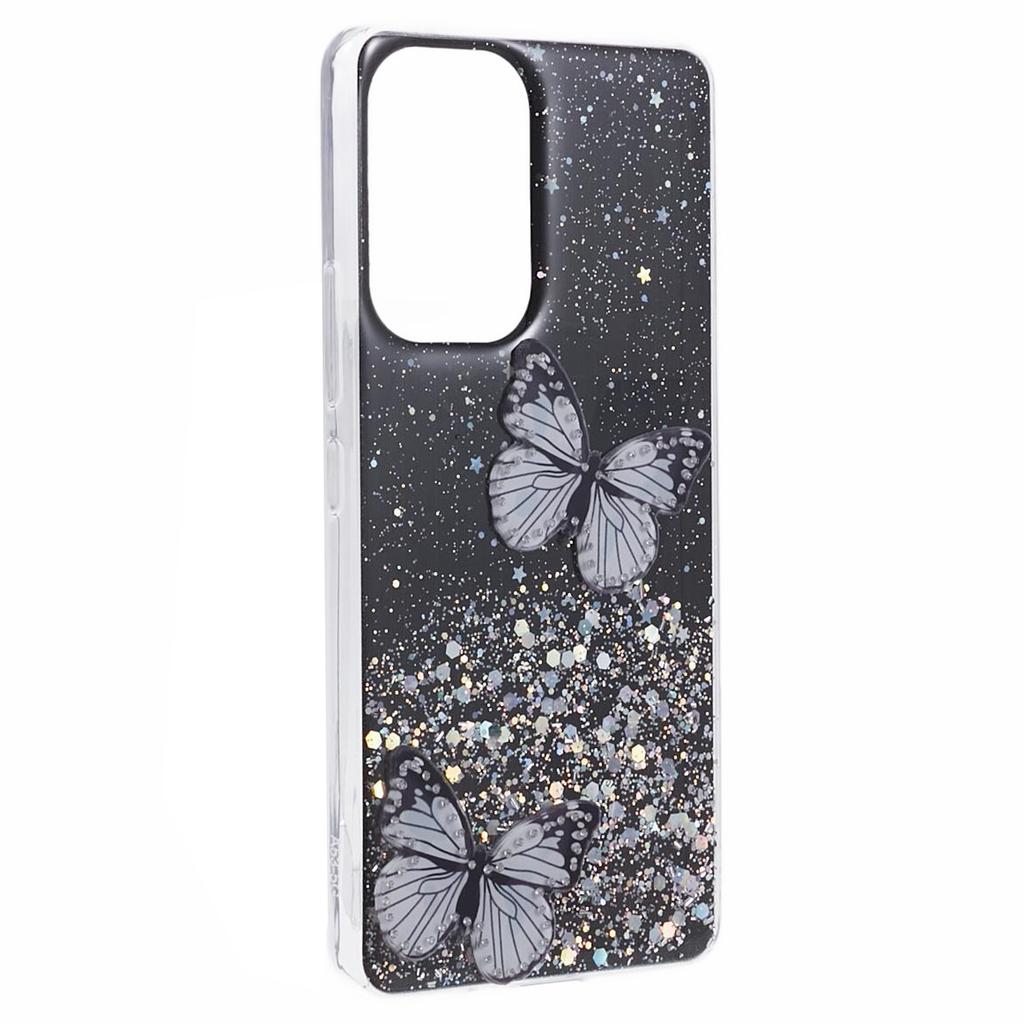 AW Series For Samsung Galaxy A32 4G (EU Version) Sparkle Epoxy Case TPU+PVC Big Rear Lens Hole Phone Cover