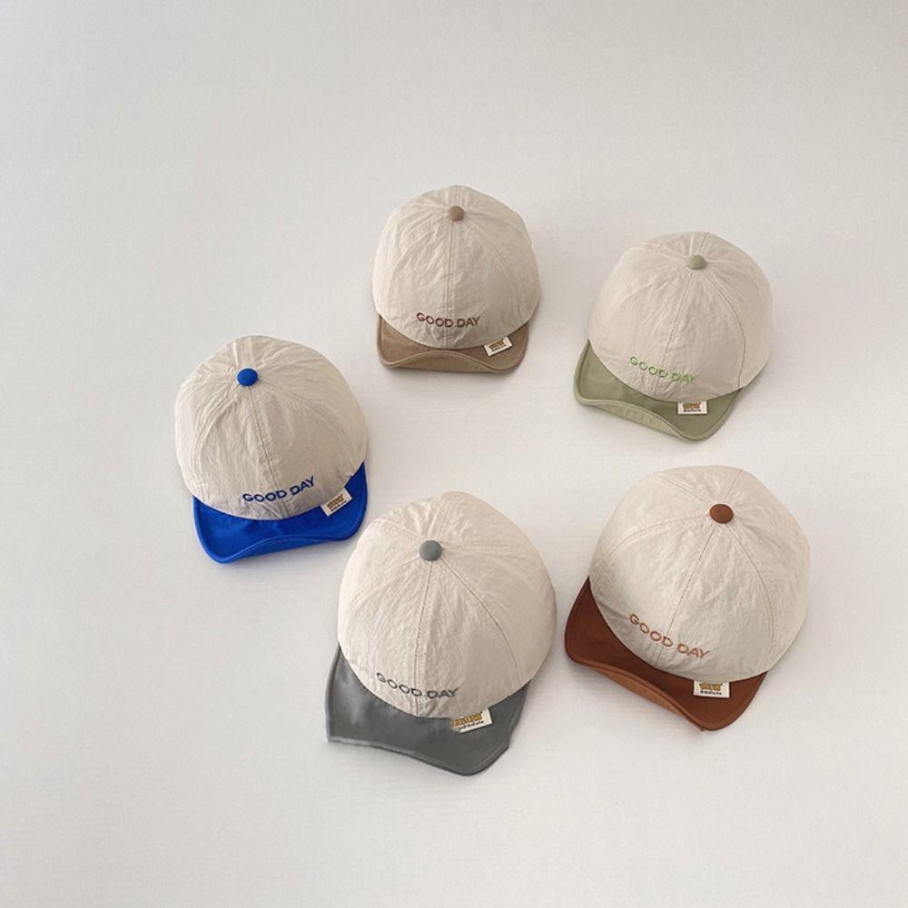

Summer Baby Peaked Hat Soft Children Visors Cap Ins Letter Baseball Cap Boys Girls бежевий