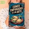 Vintage Delicious Empanadas Culinary Art Metal Wall Sign  Rustic Farmhouse Kitchen Decor with Spanish Text  Empanada Artwork