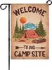 WHPCT Welcome To Our Camp Site Garden ag,Camper Camping Garden Ag for Outdoor Yard House Banner Home Lawn Welcome Decora LLX