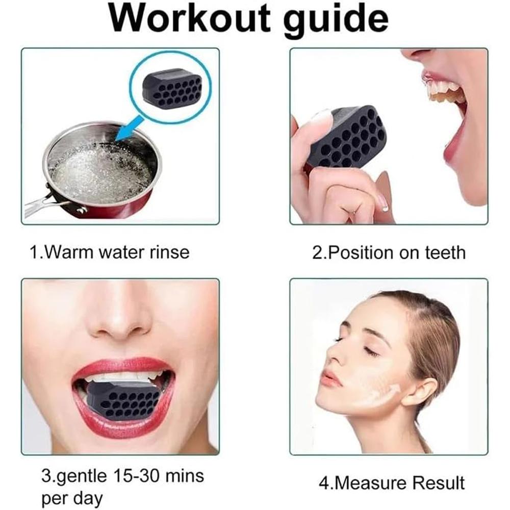 Jawline Exerciser for Man and Woman Silicone Jaw Exerciser Gum Tablets Jaw Trainer & Jaw Exerciser Shaper for Beginner, Intermed