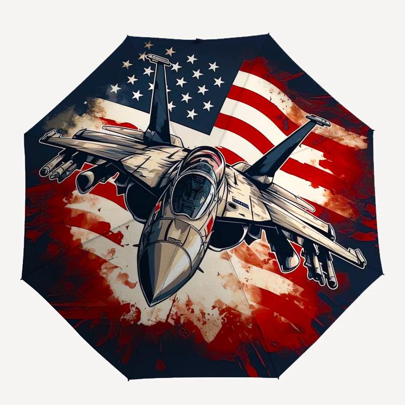 1pc American Military Aircraft Umbrella with Plastic Handle,Compact & Stylish,Suitable for All Seasons Ptys26026