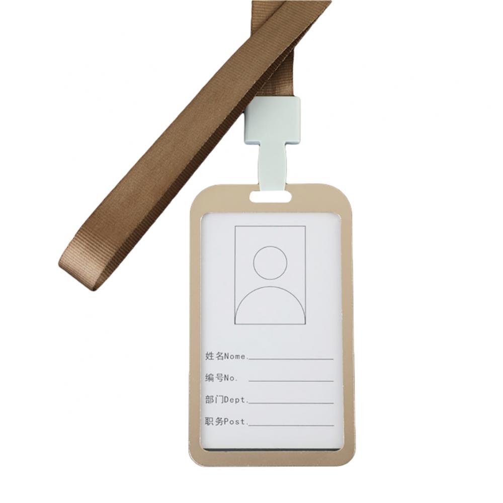 Firmenfabrik Arbeits-ID-Kartenhalter Metall-Aluminiumlegierung Vertikaler Namens-ID-Karten-Ausweishalter Mit Halsband-Lanyard