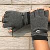 Autumn Winter Fleece Lined Half Fingers Gloves Men Male Outdoor Driving Riding Warm Fingerless Mittens Punk Hip Hop Gloves