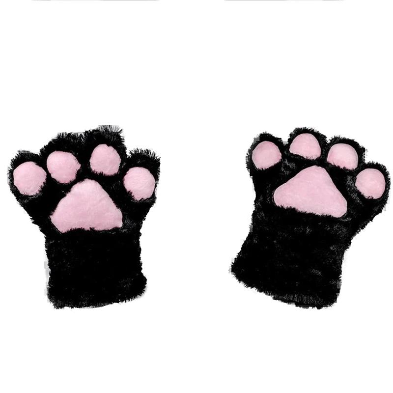 Lolita Mănuși cu Labe de Pisică cu Urechi de Pisică Bentiță Dans Bal Halloween Urechi de Pisică Pălărie Cosplay Urechi de Pisică Anime Costum de Petrecere Pălărie cu Clopoțel Înalt