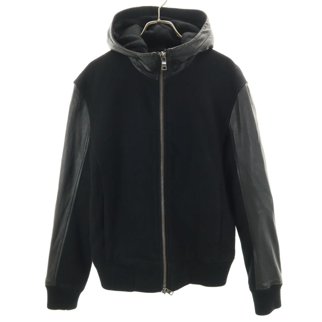 Armani Exchange Sheepskin Leather Hoodie Stajan S Black Men's Used