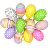 12pcs Foam Easter Eggs Happy Easter Party Decorations for Home Colorful Bunny Bird Egg Hanging Ornament DIY Craft Kids Gifts Toy