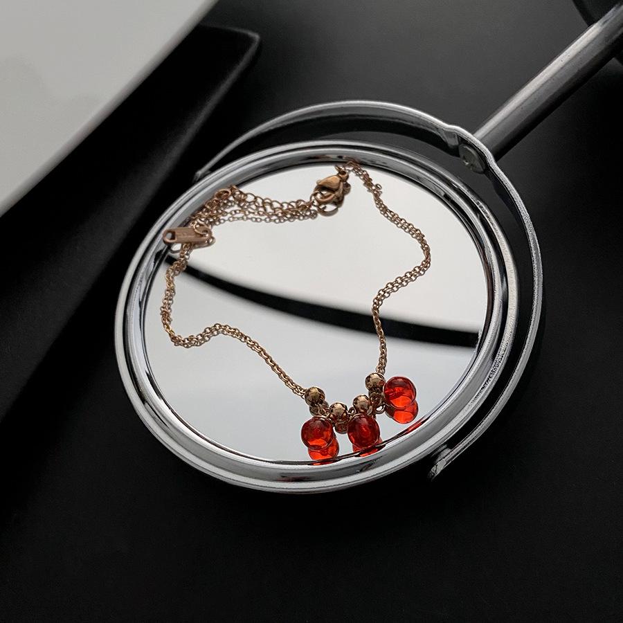 Korean Retro-Style Trendy Temperament Square Ankle Bracelet for Women