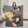 Aggretsuko Flannel Blanket Winter  Warm Soft Throw Blanket for Students Outdoor Novelty Bedspread Sofa Bed Cover