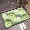 Floor Mat 3D Visual Effect Quick Drying Diatom Mud 40x60cm Flower Pattern Bathroom Anti-slip Floor Mat Daily Use DROPSHIPPING