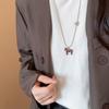 Enamel Horse Animal Pendant Necklaces Korean Style Sweater Chain Fashion Chain Choker  Women