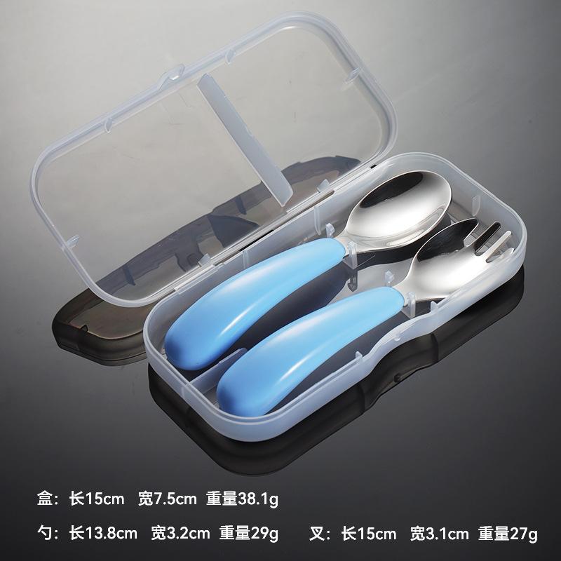 304 Stainless Steel Children's Portable Tableware Multi-color Mother and Baby Gifts Fork and Spoon Box Gift Box Set Baby Feeding