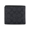 Coach Billfold Wallet 10 Brand Embossed Print Coated Canvas Wallet Small Men Wallets Black CY394-QBMI5