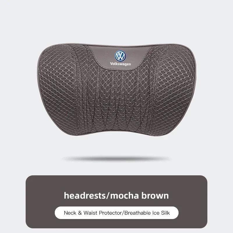

New Car Seat Ice Silk Pillow Neck Driving Seat Headrest Back Cushion For Volkswagen Polo Golf Tiguan Passat Sharan Amarok T