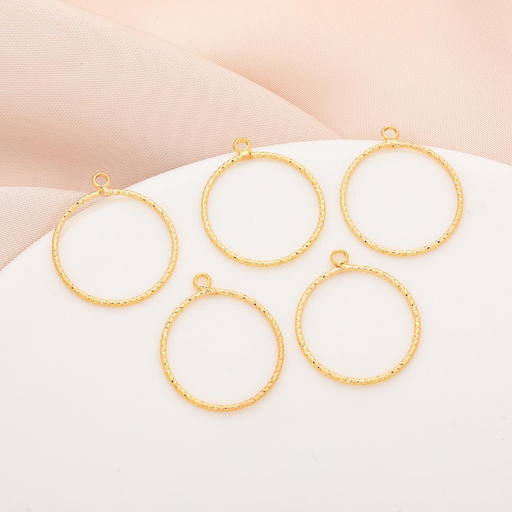 14K Gold-Filled Teardrop Bail Earrings with Round Ring Tassel Accessories