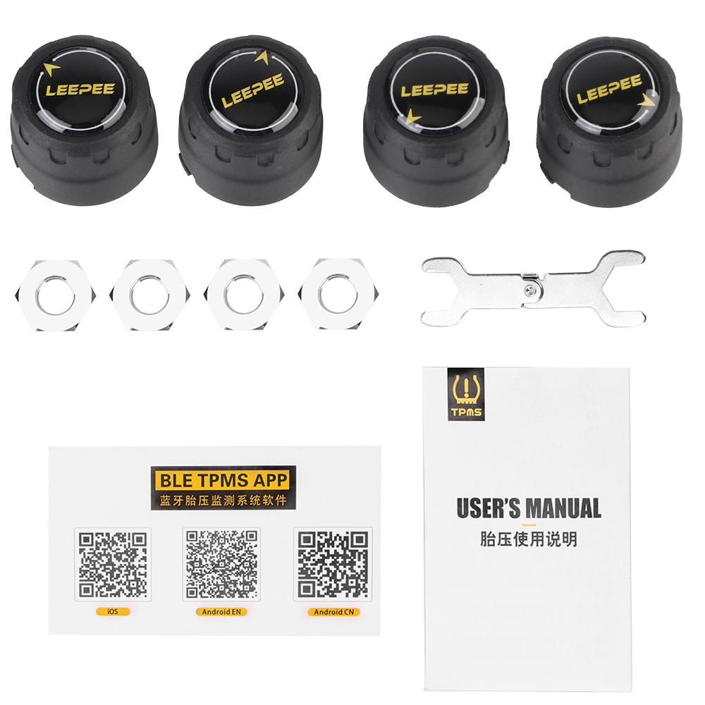 Universal Android iOS BLE TPMS Bluetooth 4.0 5.0 APP Display External Alarm Tire Pressure Sensors Car Tire Pressure Sensor