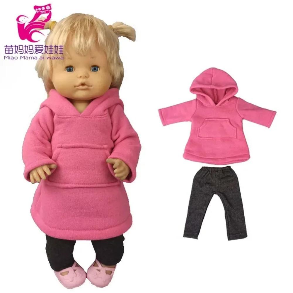 16-calowe ubranka dla lalki Nenuco w różowym swetrze, czapce i szaliku, 40 cm kostiumy dla lalek, zimowy zestaw świąteczny