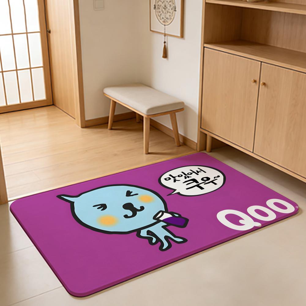 ANIME Q-Qoo Floor Mat Absorbent Floor Mat Non-Slip Entrance Rug for Bathrooms Restrooms and Toilets