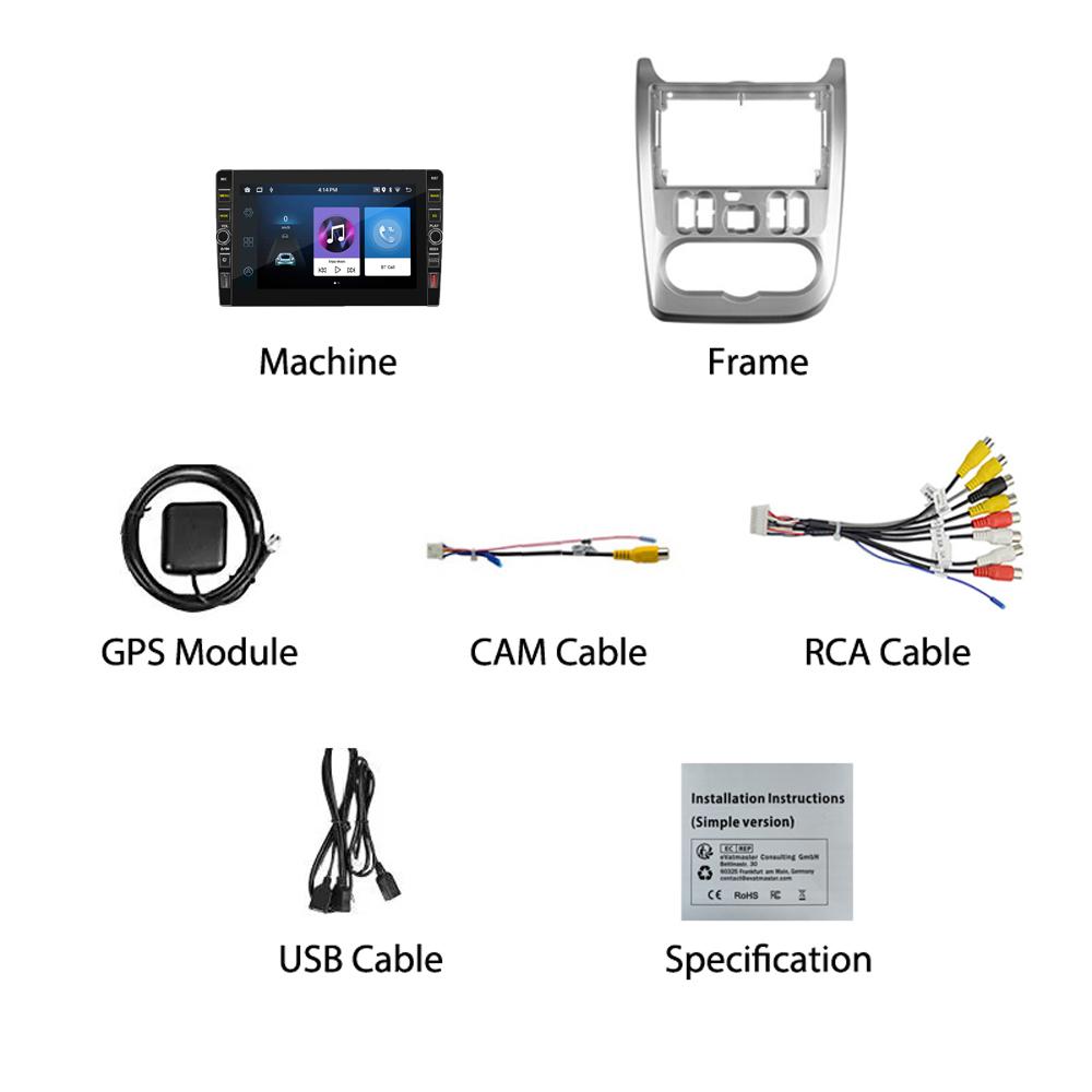 8 inch pentru Renault Logan Sandero 2009-2015 pentru Dacia Duster 2010-2017 pentru Lada Largus 2012-2020 Buton Buton Auto Android 1+32GB