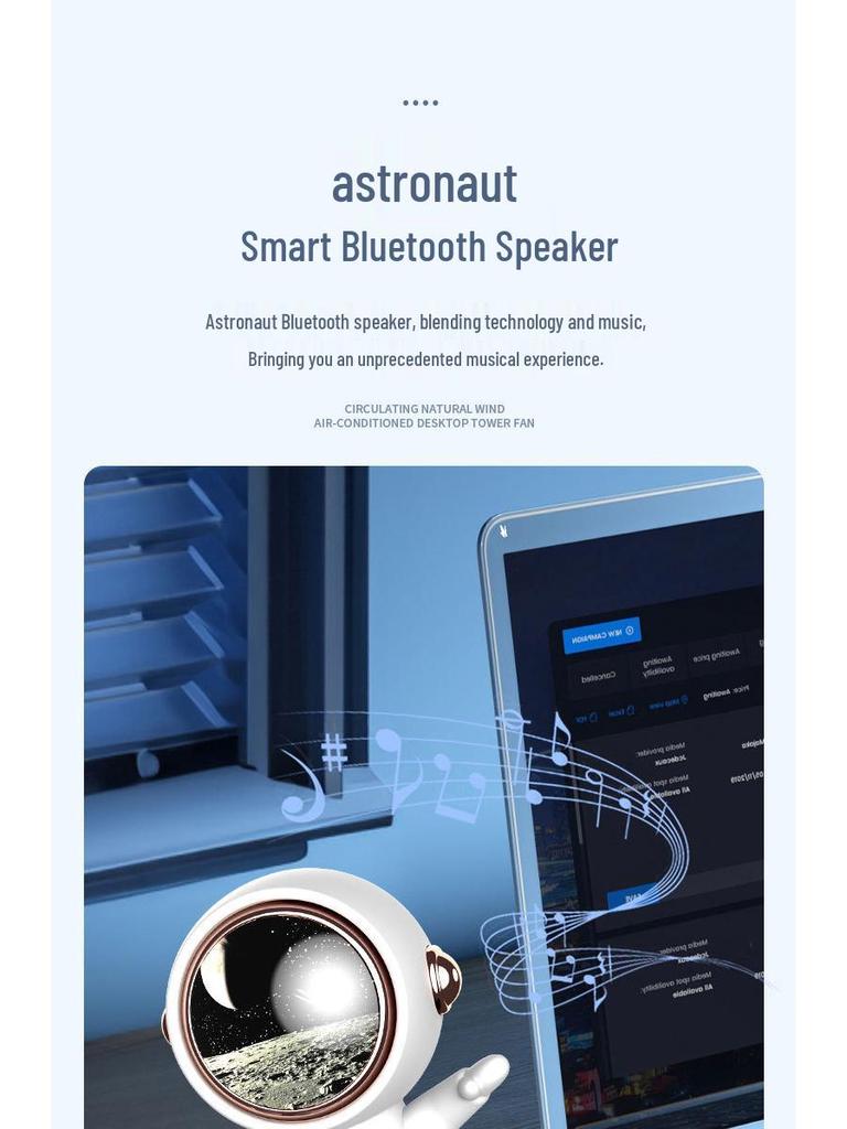 Astronaut Bluetooth Speaker with Subwoofer - High-Quality Sound & Creative Design, Ideal Birthday Gift.
