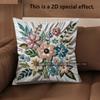 2D Vintage Floral Embossed Style Throw Pillow Covers Pattern Cushion Cover Suitable For Sofa Bedroom Car Pillow Cover