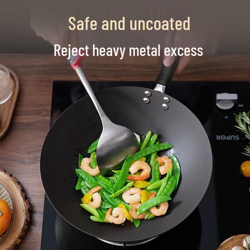 Supor FC34P1 Lightweight Fine Iron Wok, 34cm