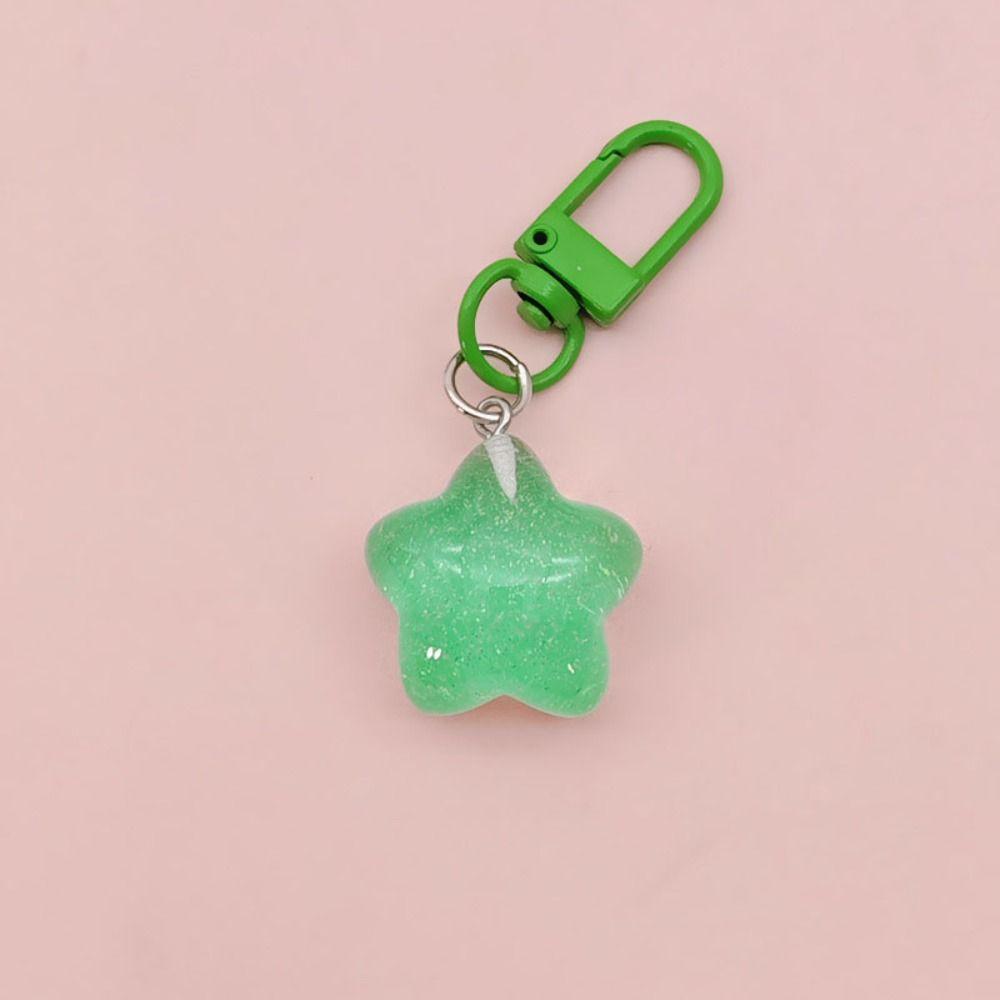 5pcs Noctilucent Chubby Star Keychain Pentagram Backpack Pendant  Home Decoration