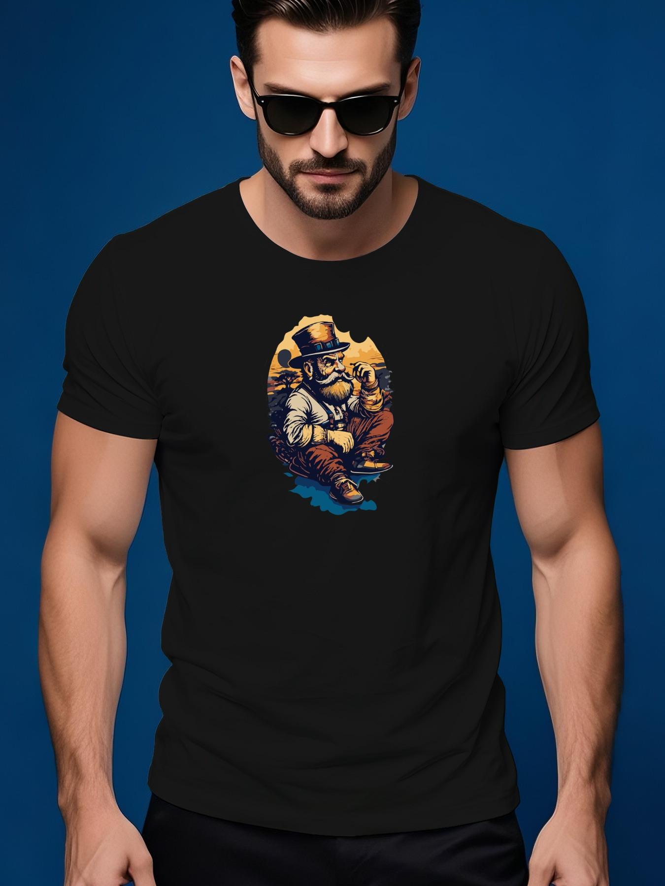 Summer Casual Short-Sleeve Tshirt Featuring a Design of a... XXL