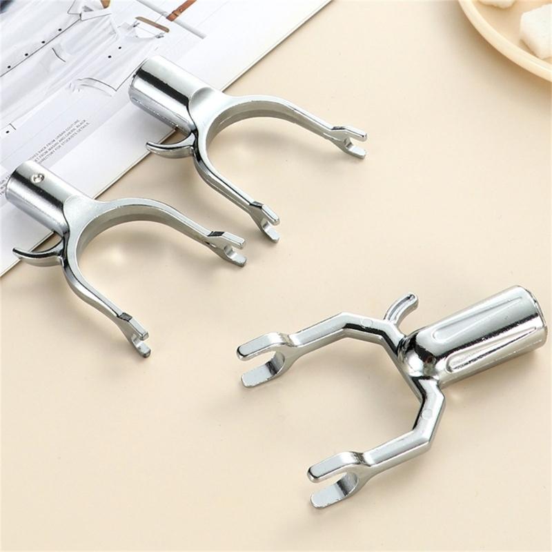 Aluminum Alloy Clothes Rod Joint Clothes Fork Head Closet Poles End Replacement Utility Hook for Home and Dormitory Use