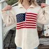 Autumn and winter street jacquard design sense cardigan zipper loose casual sweater