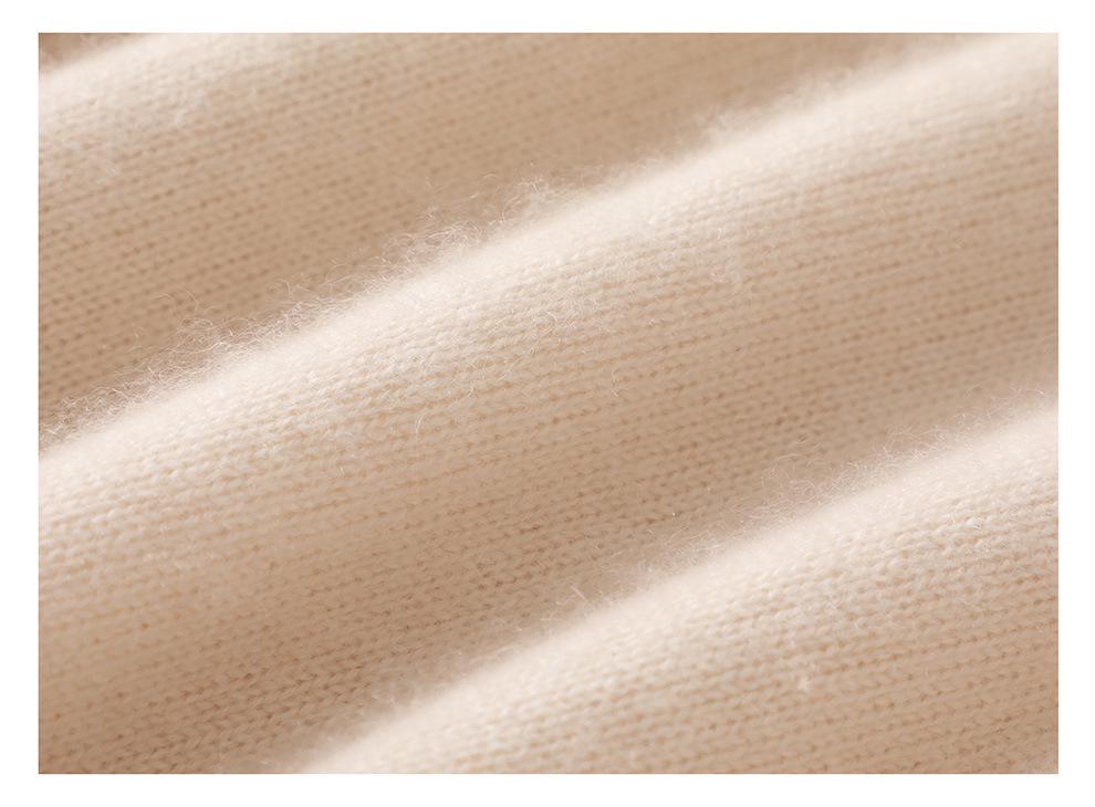 Lekasha Women's Loose High Neck Cashmere Knit Sweater with Lapel Design