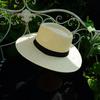 French Retro White Woven Panama Jazz Top Hat For Men And Women Summer Sun Protection Sunshade Vacation Wide Brim Straw Hat