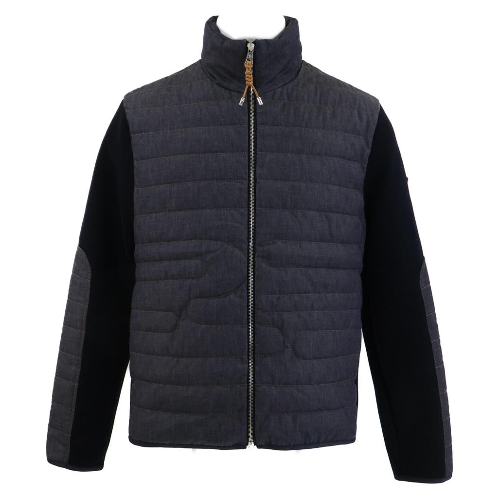 MONCLER [New/24 Year Made] K10919B00003 Padded Snake-Quilted Denim Cardigan Denim x knit down jacket Jacket M IndigoUsed